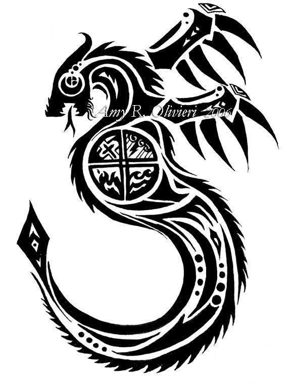 Tribal Dragon Tattoo by thewolvencanineclan on deviantART