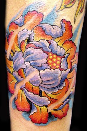 Peony - flower tattoo
