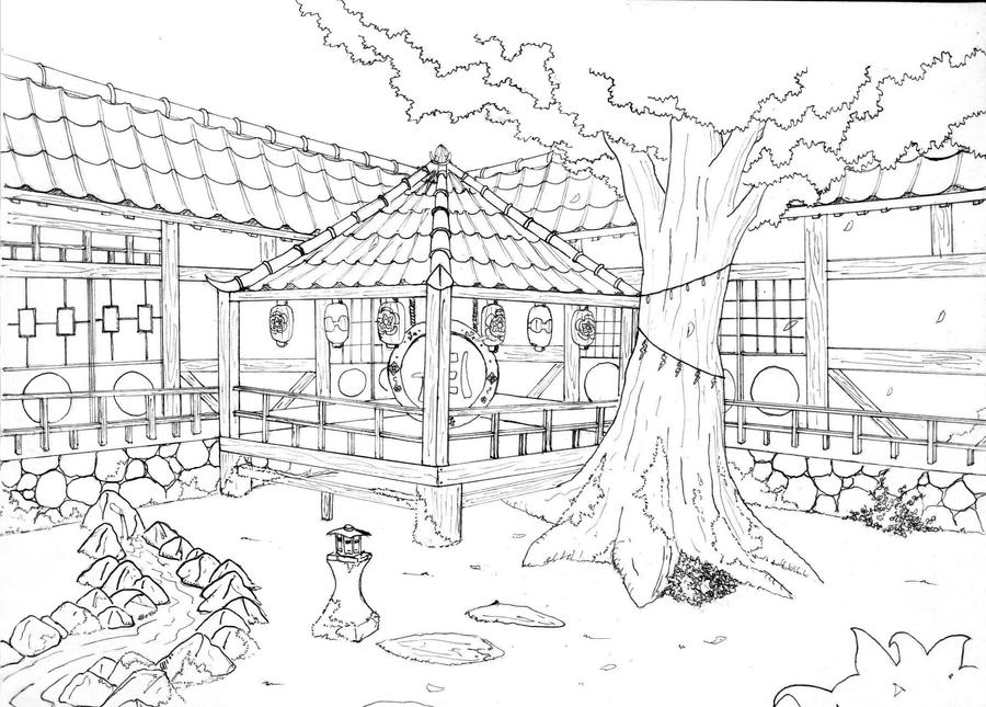 japanese garden coloring pages - photo #11