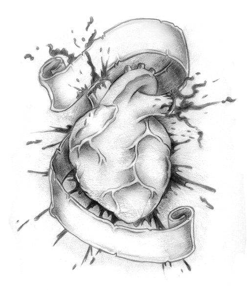 love heart outline tattoos Bleeding Heart Bleeding Heart digitalbiker