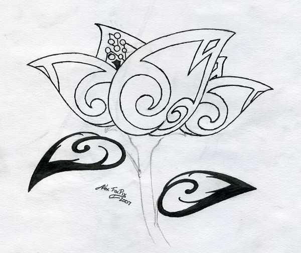 Tribal Lotus | Flower Tattoo
