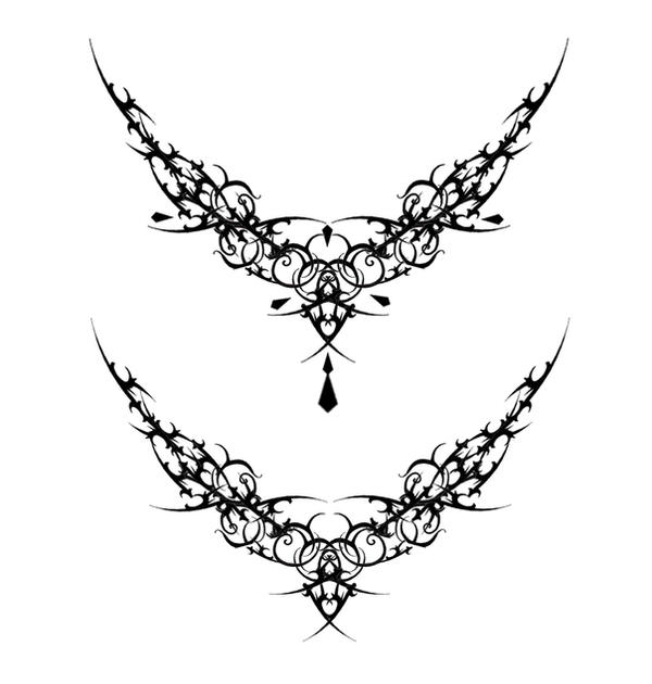 Gothic Vamp Neck Tattoo by Quicksilverfury on deviantART