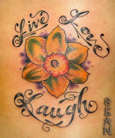 Love Laugh Live Tattoo on Jacks Tattoo Gallery  Tattoo Ideas By Joanne Harding
