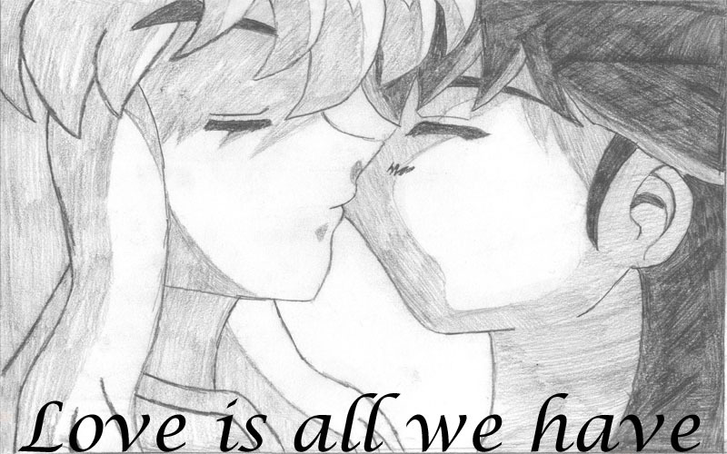 inuyasha and kagome kiss. inuyasha and kagome kiss. this