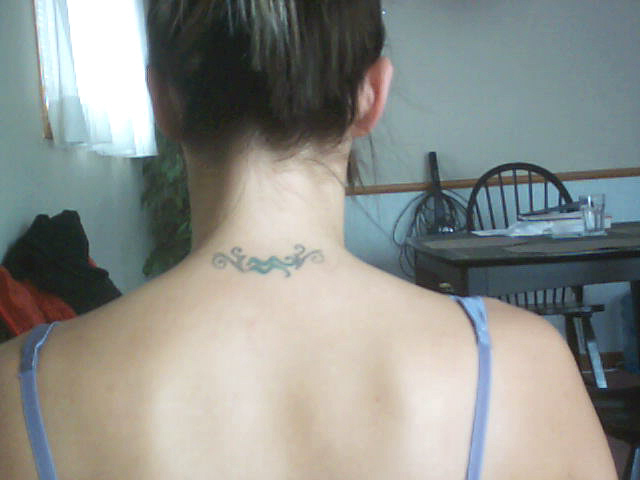 Tribal Tattoos Neck. girlfriend back neck tattoo.