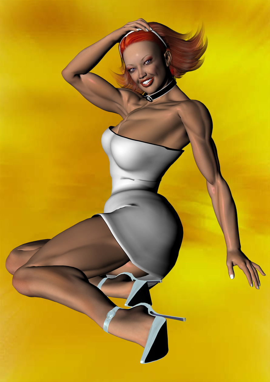 Naomi as 1950s muscle pinup by