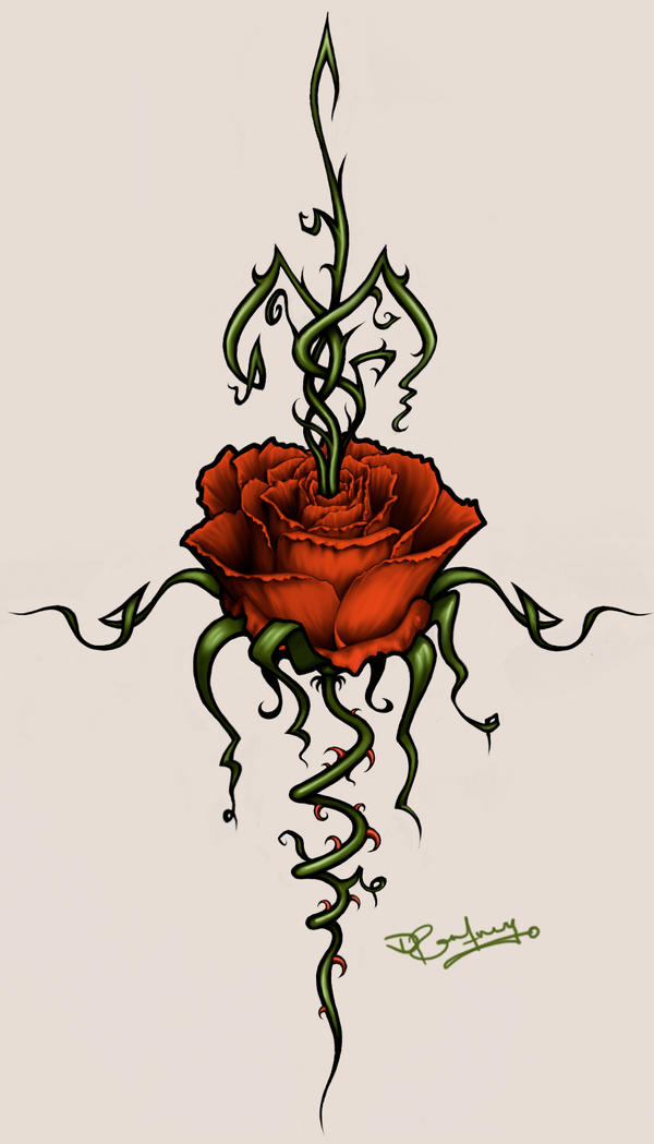 Rose Thorns Tat Design by everelusivekudos on deviantART