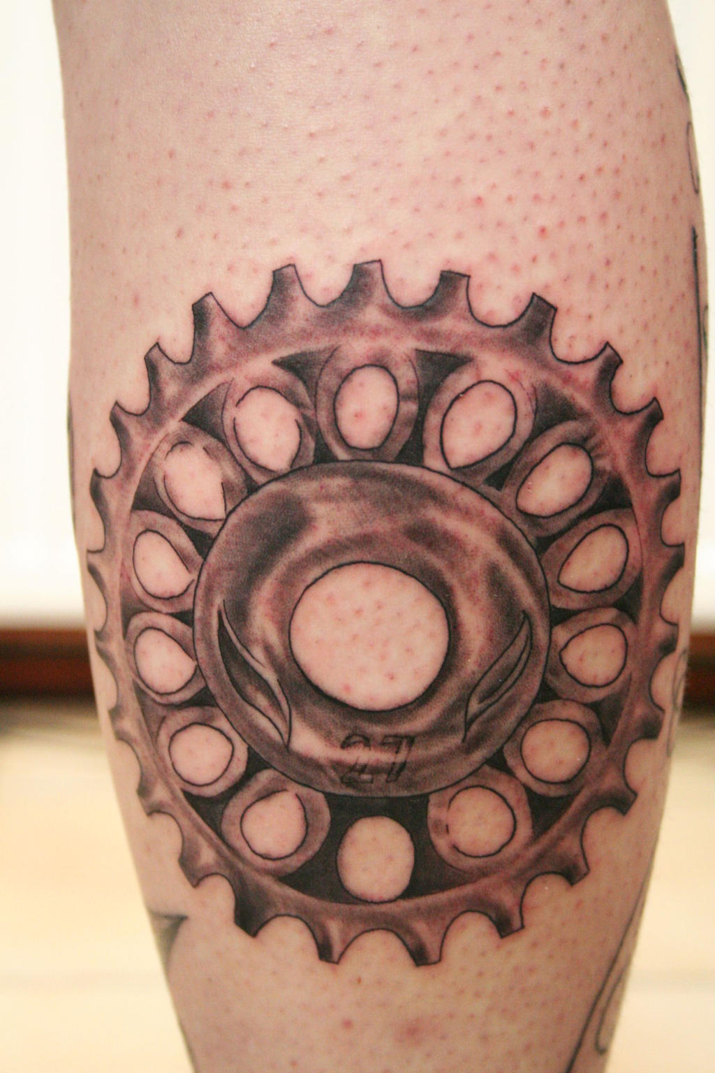 BMX chain gear wheel Tattoo by