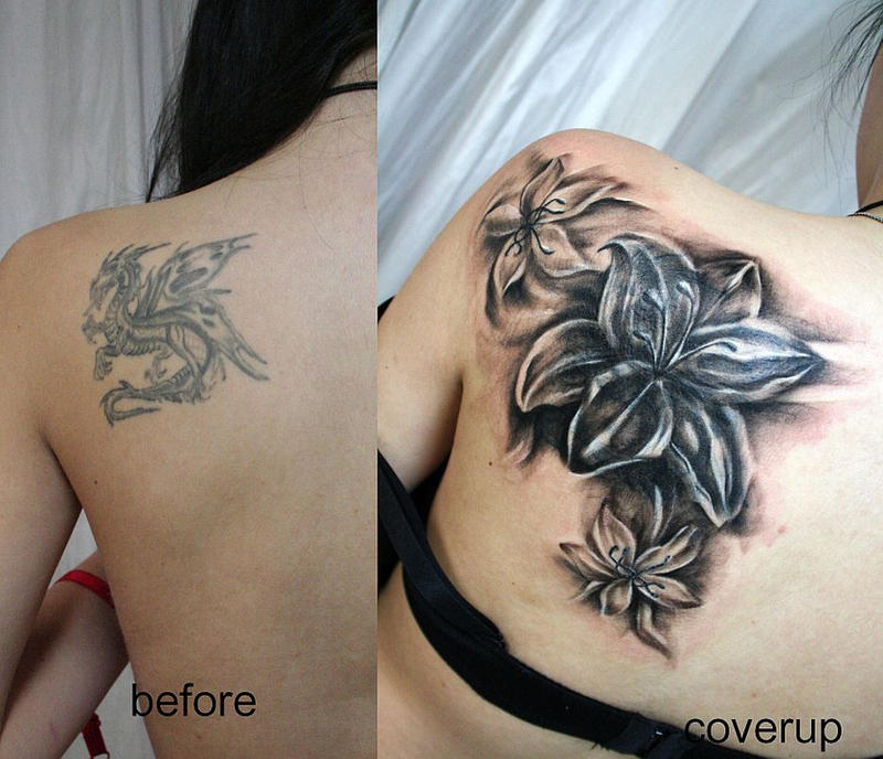 Cover up new Flowers TaT by 2FaceTattoo on deviantART