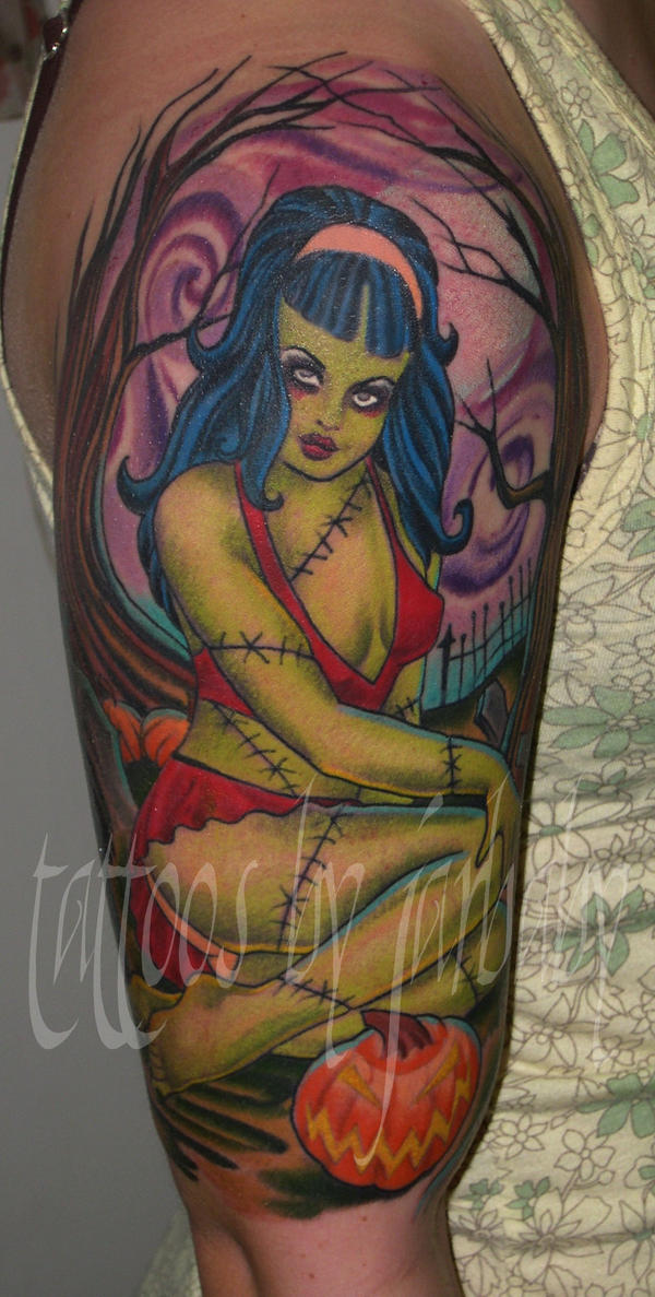 zombie girl tattoo. zombie girl