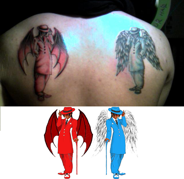 cool angel and devil tattoo by duckunit1818 on deviantART