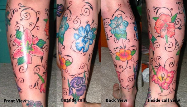 Flower Tattoo Background. Background Flower Scroll by