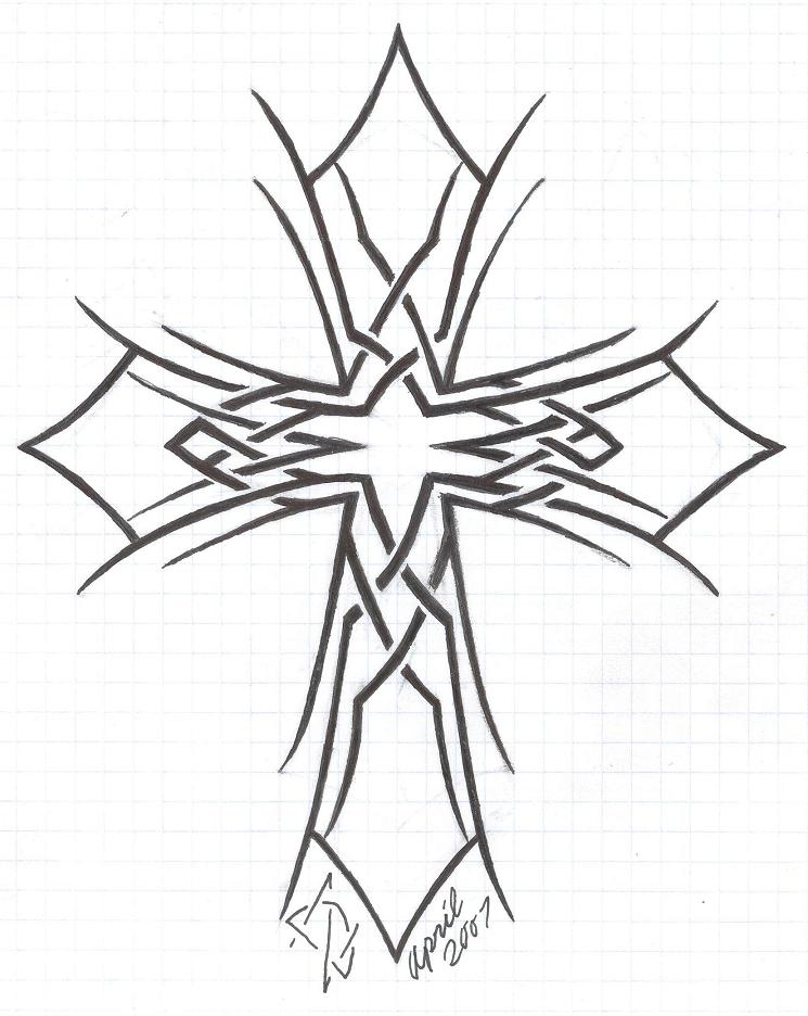 tribal cross tattoo for men. cross tattoos for men