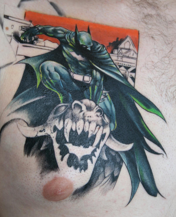 tattoo chest pieces. batman tattoo chest piece by