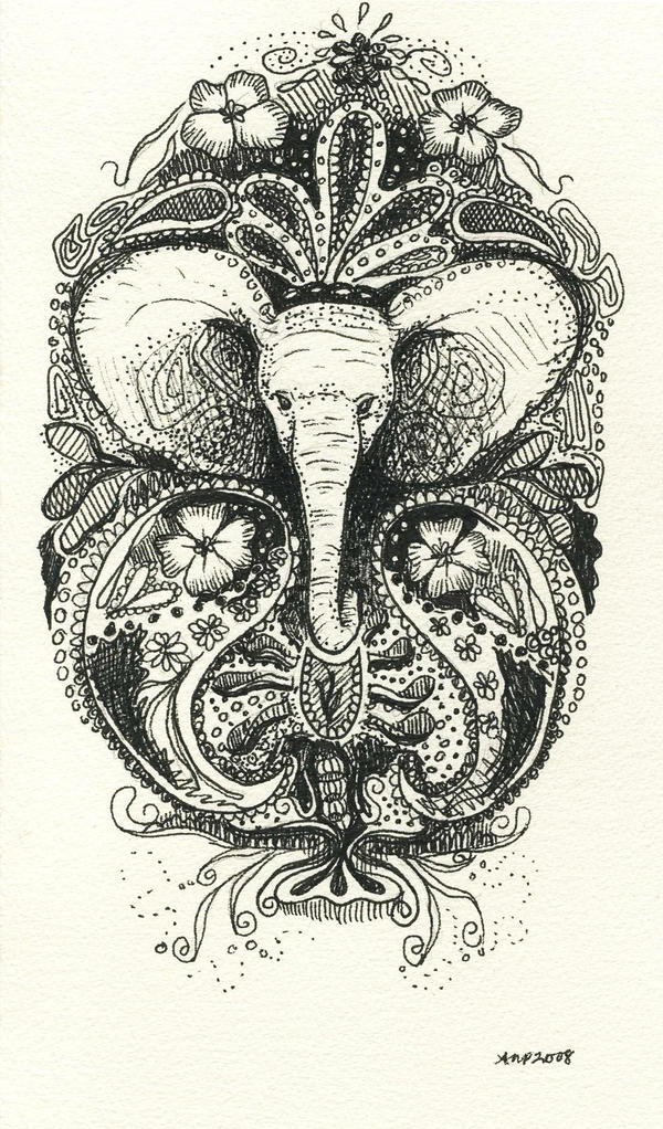 tattoo drawing. Elephant Henna Tattoo Drawing
