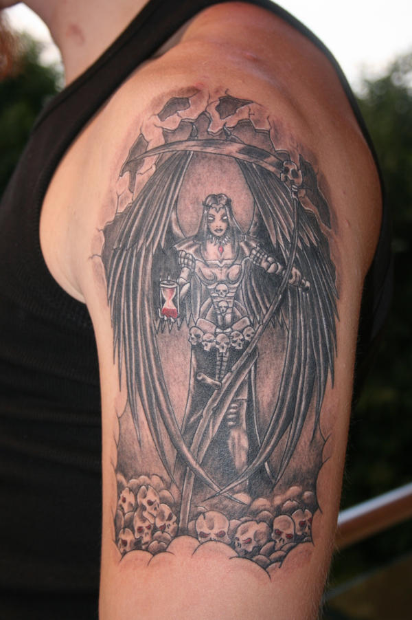 dark angel tattoos. Angel Tattoo Designs dark