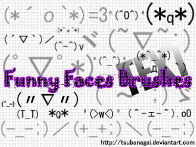 TEXT funny faces brushes by tsubanagai