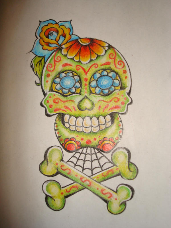 Day Of The Dead Sugar Skull | Flower Tattoo