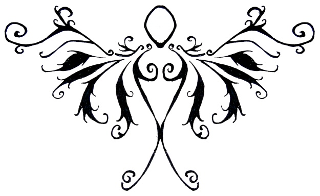 angel tribal lower arm sleeve tattoo