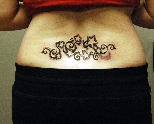 Lower Back Star Tattoos For Women. Lower Back Star Tattoo 19
