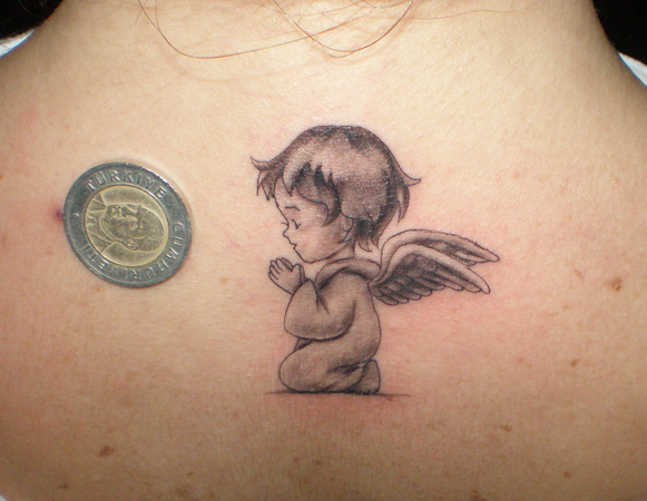 baby angel tattoo 2 by Streetbodyart34