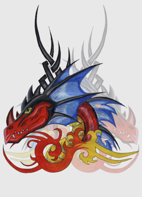 Dragon Head Tattoo Style by