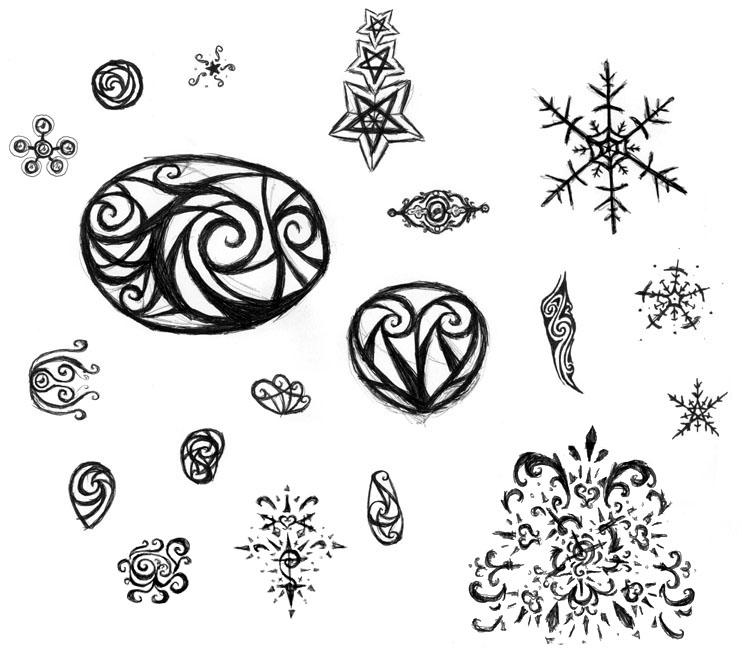 Snowflake Swirl Tattoo Designs