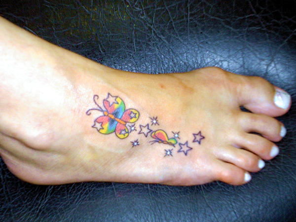 Butterfly with stars in the fo by BixoTattoo on deviantART