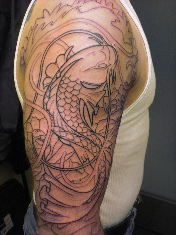 half sleeve tattoos ideas for Koi Fish Half Sleeve by