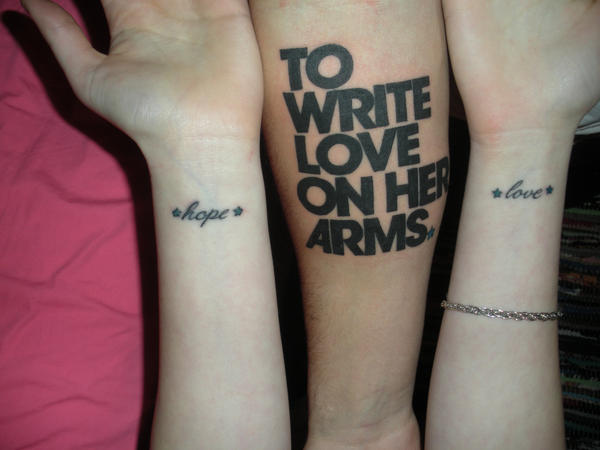 To write love on her arms tats