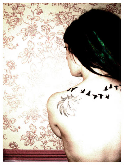 bird silhouette tattoo. Got my ird silhouette tattoo!