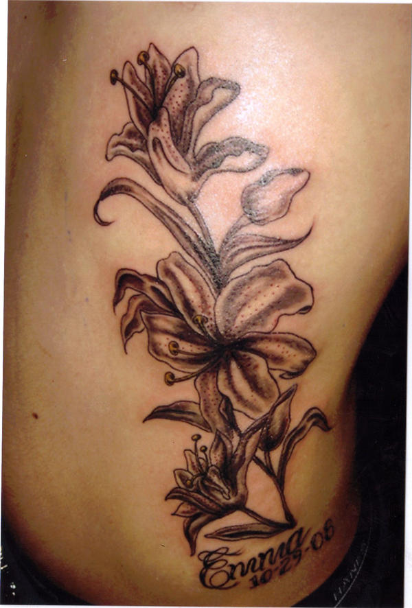 black and white tattoos of lilies. [white calla lily tattoos,