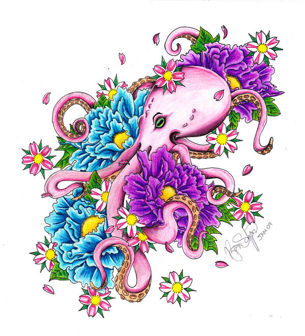 Pinku Tako | Flower Tattoo