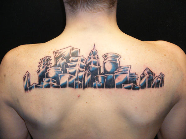 Skyline Tattoo Final - shoulder tattoo