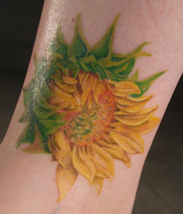Sunflower tattoo by captainmonkeypants