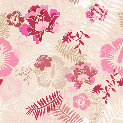 Floral_Botanical_1_Pink_Camel_by_chamell