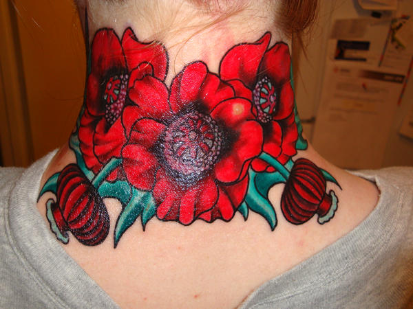 The poppy tattoo on the fairy and in the border repersent heroin,or opium.