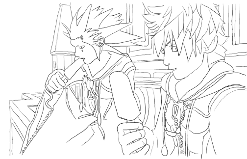 axel and roxas. Axel and Roxas by ~katiepox on