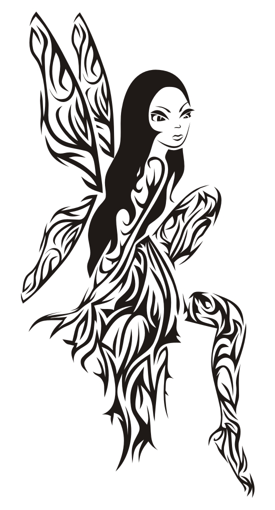 tribal fairy tattoo. woman tattoo. Tribal Fairy