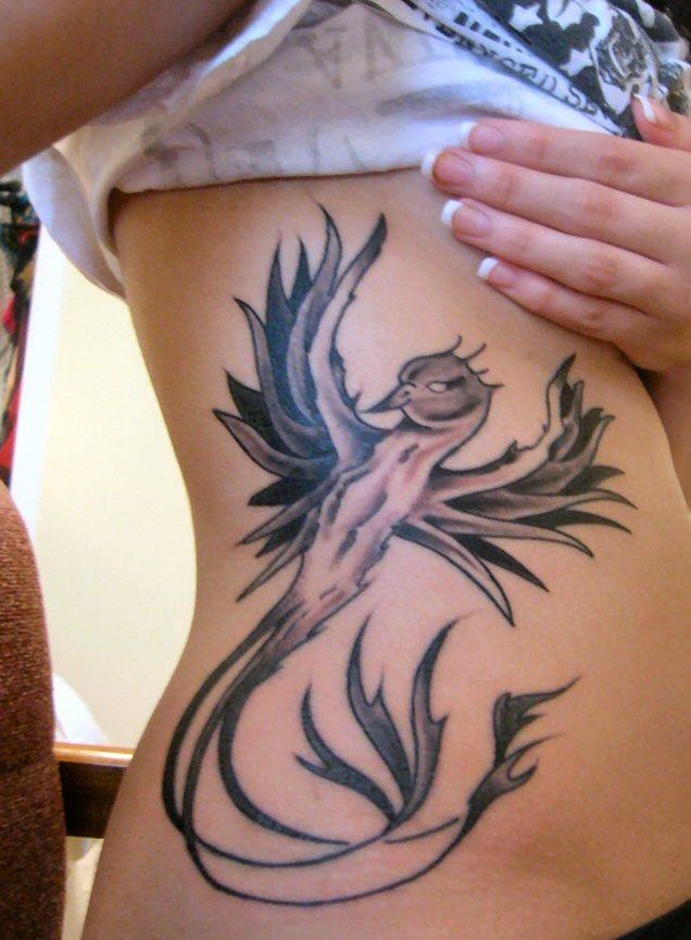 Women Side Body Phoenix Tattoo Picture 4
