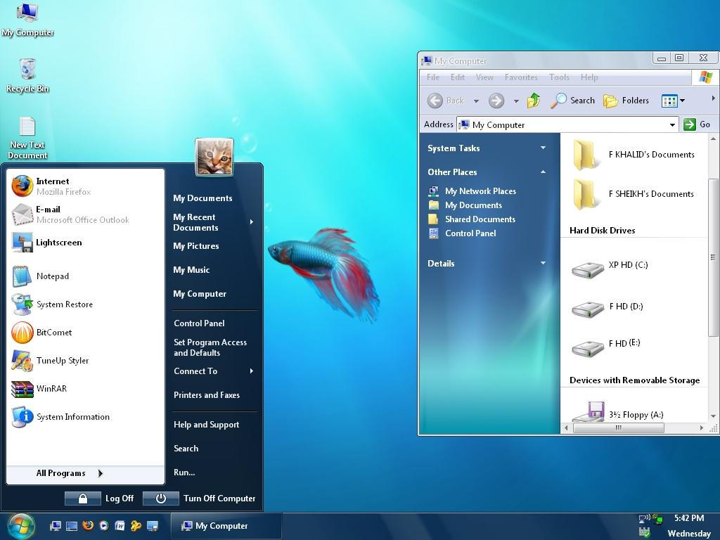 Seven Windows XP Suite Theme