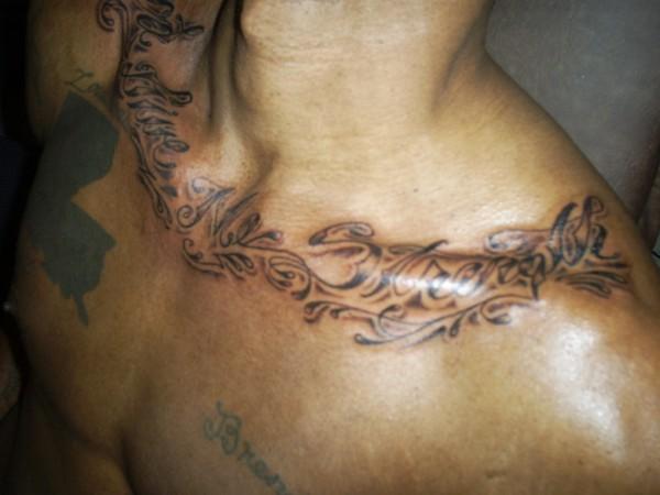 chest tattoo script