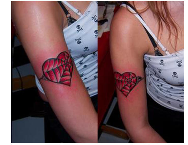 Steph#39;s Spider Heart Tattoo