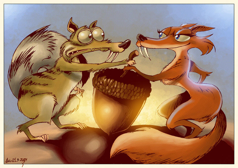 Ice_Age_3__Scrat_and_Scratte_by_Ovi_One.