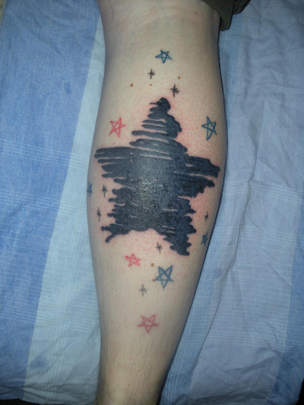 star outline tattoo. star outline tattoo.