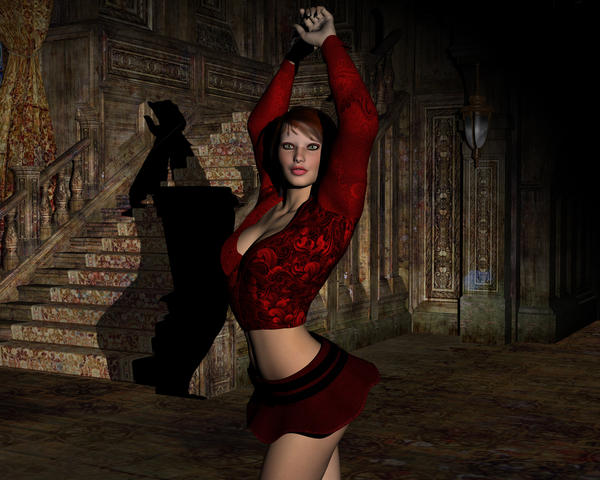 Lady In Red 1280 x 1024