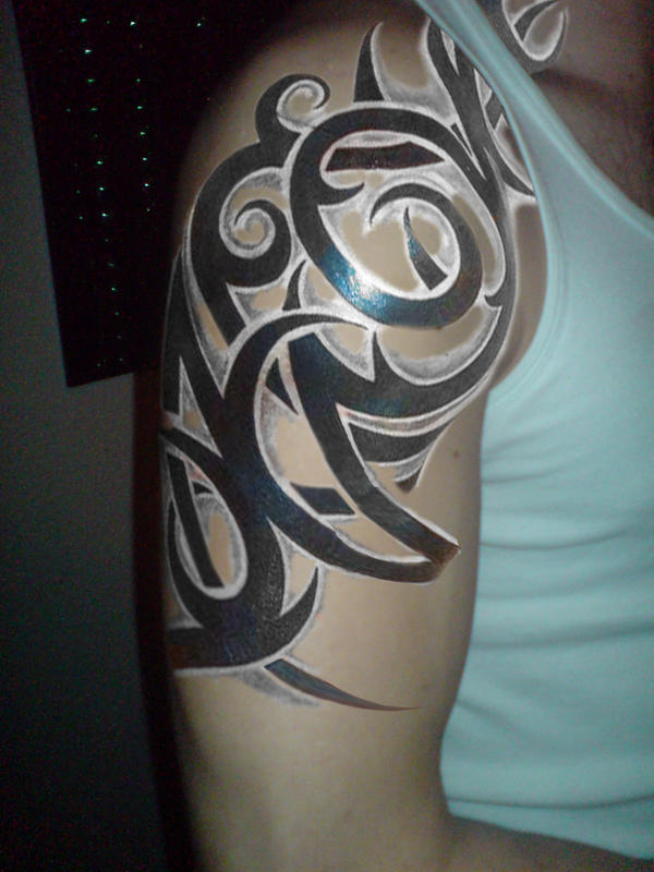 half sleeve tribal tattoo by