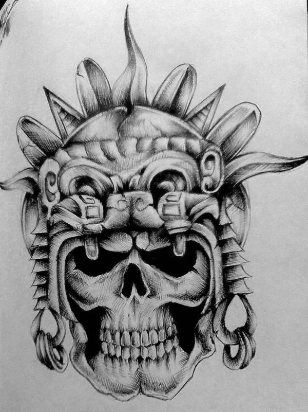 Aztec Skeleton Tattoo