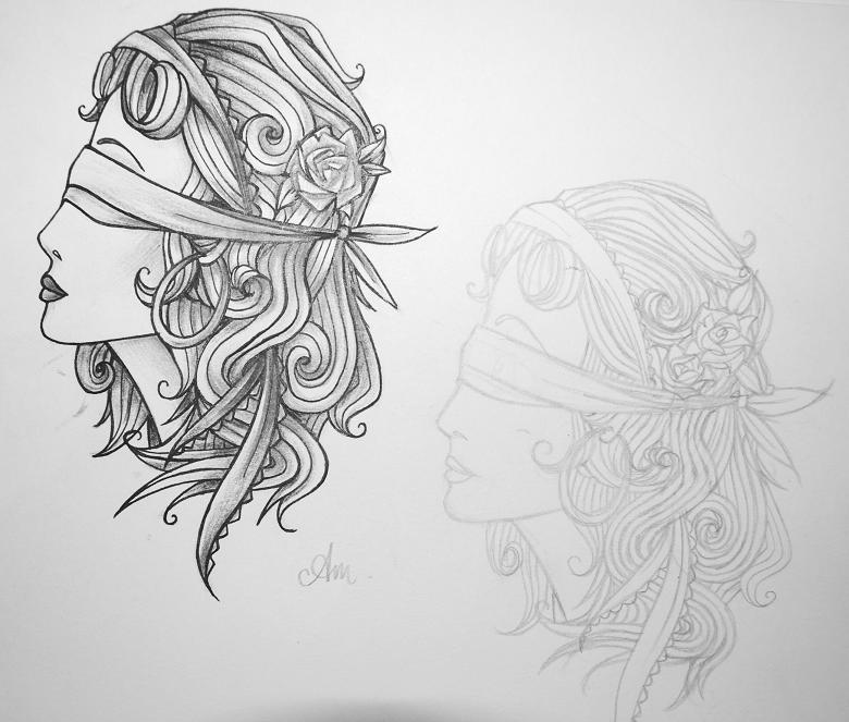 Gypsy head tattoo design by