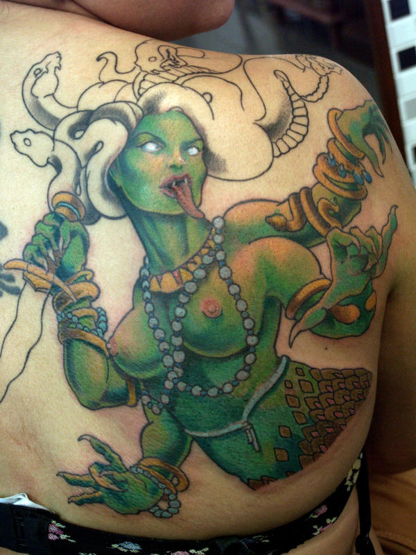 medusa tattoo in progress by mojoncio on deviantART
